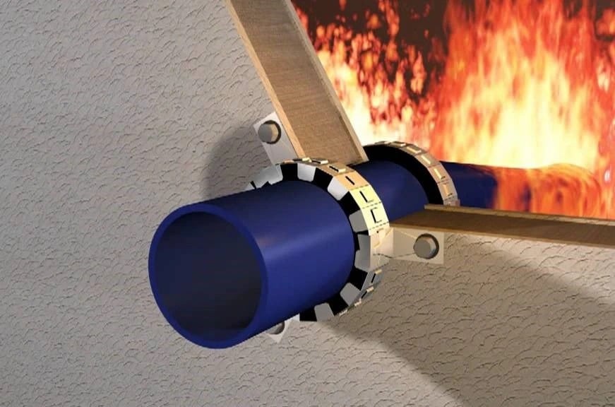 Collarín intumescente en acción